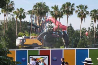 Digger Rolls Into Downtown Disney District Construction Site