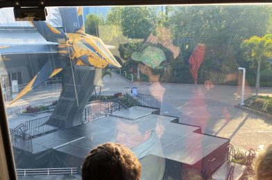 Temporary Stage Erected Outside Guardians of the Galaxy: Cosmic Rewind at EPCOT