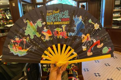 New Main Street Electrical Parade Hand Fan Available at Emporium in Disneyland Park