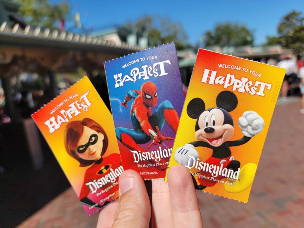 New Disneyland Ticket Design Debuts with Characters Such As Mickey Mouse, Mrs. Incredible, and