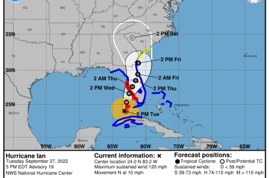 Hurricane Warning Issued for Orlando Area as Hurricane Ian Approaches