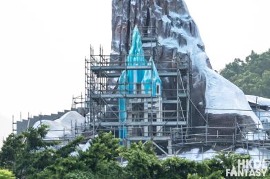 Elsa’s Ice Palace Materializing On The North Mountain in Hong Kong Disneyland