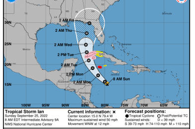 UPDATE: Tropical Storm Ian Still Slated to Impact Walt Disney World