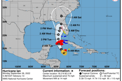 UPDATE: Hurricane Ian Continues Path Towards Florida, Walt Disney World & Universal Orlando Resort Very Likely To Be Impacted