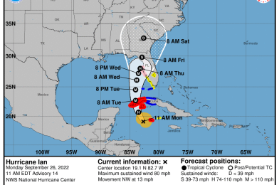 Tropical Storm Watch Now In Effect for Walt Disney World Resort, Universal Orlando Resort for Hurricane Ian