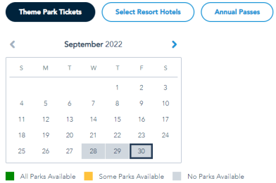 Park Pass Reservations Blocked for All Walt Disney World Theme Parks on September 30