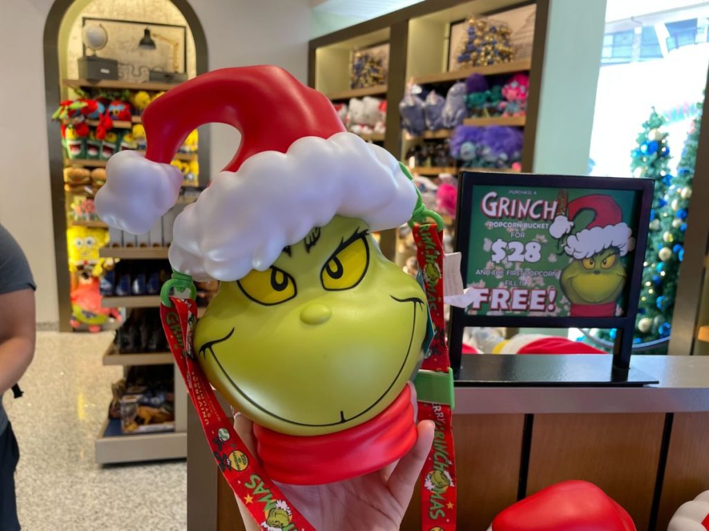 New Grinch Head Popcorn Bucket Available at Universal Orlando Resort