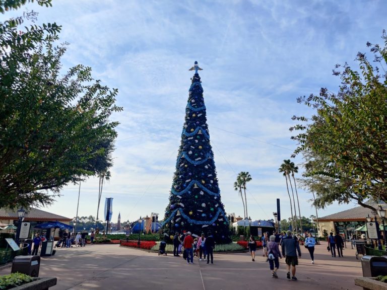 EPCOT Christmas Tree Erected for 2022 Holidays Disney by Mark