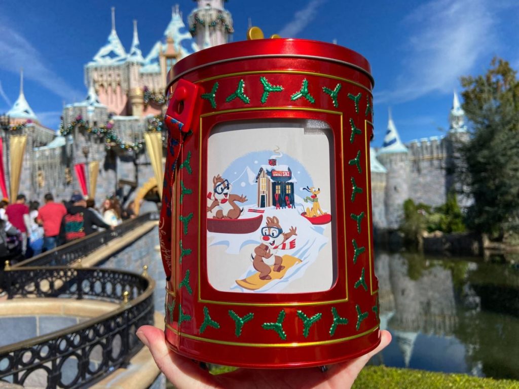 NEW Holiday Musical Rotating Popcorn Tin Arrives at Disneyland Resort