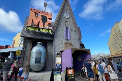 Covered Entryway Erected at Despicable Me Minion Mayhem After Possible Fallen Brick in Universal Studios Florida