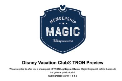 Disney Vacation Club Preview Dates & Registration Link Released for TRON Lightcycle / Run