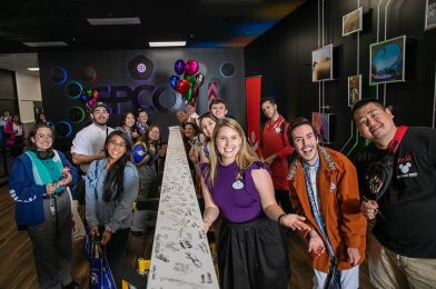 Disney Cast Members Sign Beam Destined for World Celebration at EPCOT