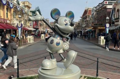 Disney100 Platinum Mickey Statue Returns to Main Street U.S.A. With Correct Walt Disney Quote