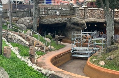 PHOTOS: Crews Repainting Splash Mountain Track During Tiana’s Bayou Adventure Transformation at Magic Kingdom