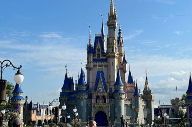 PHOTOS: Another Golden Ribbon Turret Topper Removed, Only One 50th Anniversary Decoration Remains on Cinderella Castle