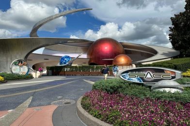 PHOTOS: Damaged Mars Sculpture Blocked Off as Repair Work Begins at Mission: SPACE in EPCOT