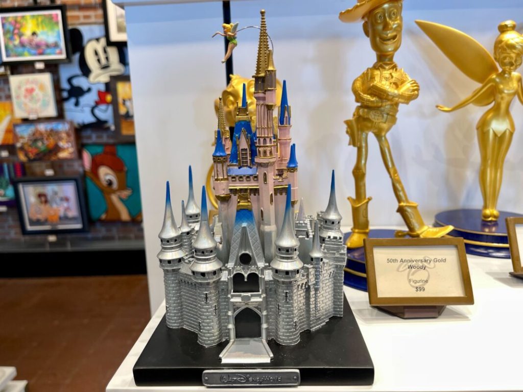 Disney100 Platinum Cinderella Castle Figurine Available at Walt Disney ...