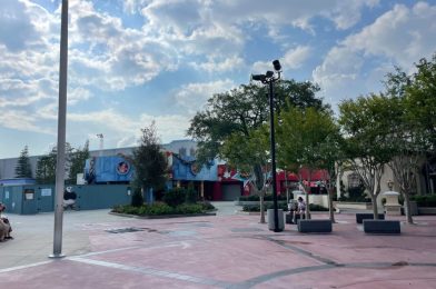 PHOTOS: Woody Woodpecker Statue Removed, New Planter Revealed as KidZone Construction Walls Move Again in Universal Studios Florida