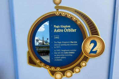 PHOTOS: Plaque on Astro Orbitor Construction Walls at Disneyland Park Contains Incorrect Dates, Information About Magic Kingdom Version of the Attraction