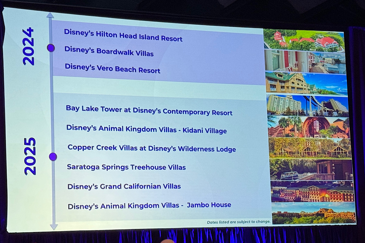 Disney Vacation Club Villa Refurbishment Schedule Through 2025 Disney