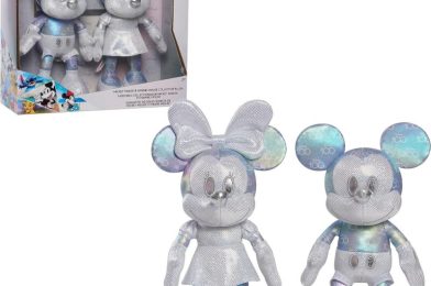 Platinum, Holographic, and Retro Disney100 Plush Mickey & Minnie Characters Available on Amazon