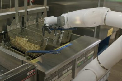 Fry Robot Named Horton Preparing Food at Universal Orlando Resort