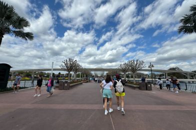 New Futuristic Light Poles Installed on World Showcase Bridge in EPCOT