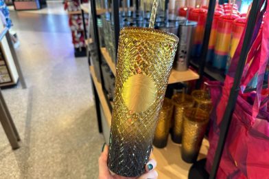 Black and Gold Faceted Walt Disney World Starbucks Tumbler Now Available