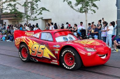 Lightning McQueen Joins Better Together: A Pixar Pals Celebration! Parade at Disney California Adventure