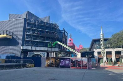 Entrance Portal Trusses Installed at Epic Universe Preview Center in Universal CityWalk Orlando