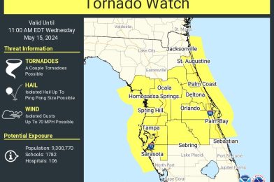 Tornado Watch in Place for Walt Disney World and Universal Orlando Resort