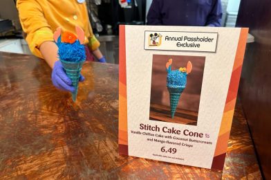 REVIEW: Annual Passholder-Exclusive Stitch Cake Cone Arrives at EPCOT