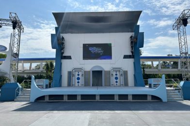 Refurbishment of Tomorrowland Galactic Gateway Rocket Tower Plaza Stage Complete