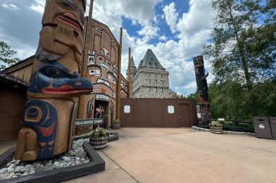 Construction Walls Return to Canada Pavilion in EPCOT