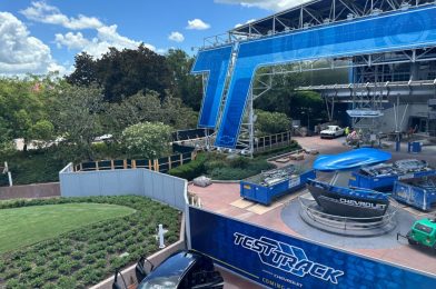 Paneling Removed From Outdoor Track of Test Track in EPCOT