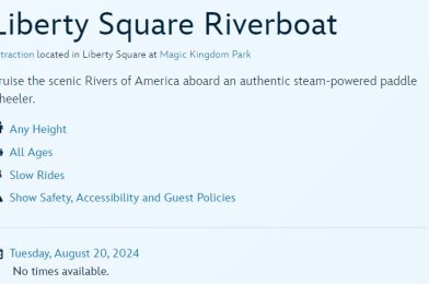 Liberty Square Riverboat Briefly Closing This Week at Magic Kingdom