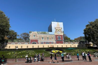 Disneyland Railroad Main Street Station Behind Scrim During Closure