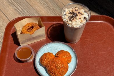 Rancho del Zocalo Serves New Mickey Pumpkin Dulce Cream Puff, Iced Mexican ‘Hot’ Chocolate, and Churro Loops for Halloween