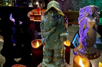 FIRST LOOK at Haunted Mansion Parlor Bar Souvenir Tiki Mugs Aboard the Disney Treasure