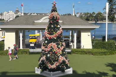 Christmas Trees & More Decor Installed at Disney’s BoardWalk Inn